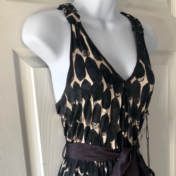 Charlie Jade Navy Tan Braided Pocket Tie Dress - Picture 4 of 6